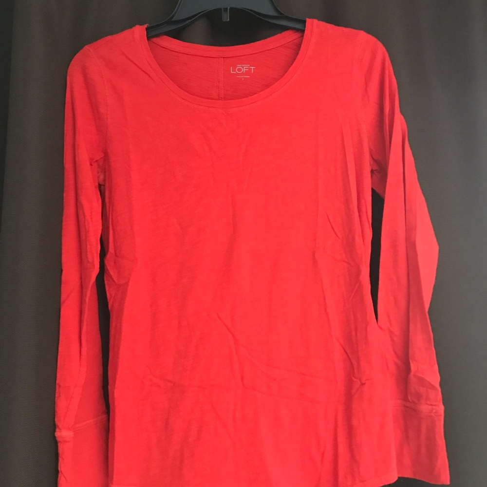 Red/orange cotton long sleeve t-shirt
